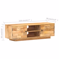 vidaXL Solid Mango Wood TV Cabinet Wooden Hifi Stereo Plasma Media Unit Stand - Additional view 7