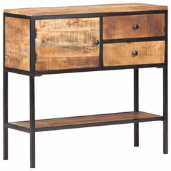 vidaXL Rough Mango Wood Sideboard Furniture Wooden Storage Cupboard Cabinet - Additional view 10