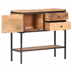 vidaXL Rough Mango Wood Sideboard Furniture Wooden Storage Cupboard Cabinet - Additional view 5