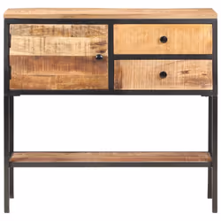 vidaXL Rough Mango Wood Sideboard Furniture Wooden Storage Cupboard Cabinet - Additional view 6