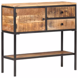 vidaXL Rough Mango Wood Sideboard Furniture Wooden Storage Cupboard Cabinet - Additional view 8