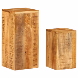 vidaXL Plant Stands Side Tables Plant Rack Sofa Table 2 pcs Solid Mango Wood