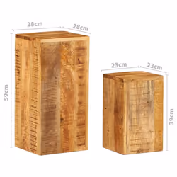 vidaXL Plant Stands Side Tables Plant Rack Sofa Table 2 pcs Solid Mango Wood - Additional view 7