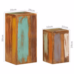 vidaXL Plant Stands Side Tables Rack Sofa Table 2 pcs Solid Reclaimed Wood - Additional view 7