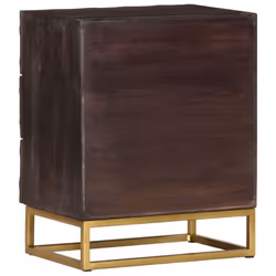 vidaXL Solid Mango Wood Bed Cabinet Black Home Nightstand Bedside Cabinet - Additional view 4