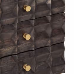 vidaXL Solid Mango Wood Bed Cabinet Black Home Nightstand Bedside Cabinet - Additional view 5