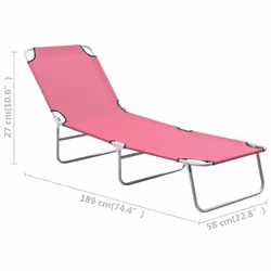 VidaXL 310330 outdoor chair Lounge Padded seat Fabric, Steel Pink - Additional view 8