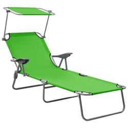 VidaXL 310335 outdoor chair Lounge Padded seat Fabric, Steel Green