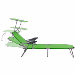 VidaXL 310335 outdoor chair Lounge Padded seat Fabric, Steel Green