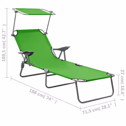 VidaXL 310335 outdoor chair Lounge Padded seat Fabric, Steel Green - Additional view 8