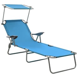 VidaXL 310336 outdoor chair Lounge Padded seat Fabric, Steel Blue