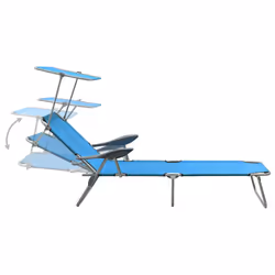 VidaXL 310336 outdoor chair Lounge Padded seat Fabric, Steel Blue - Additional view 4
