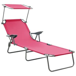 VidaXL 310337 outdoor chair Lounge Padded seat Fabric, Steel Pink