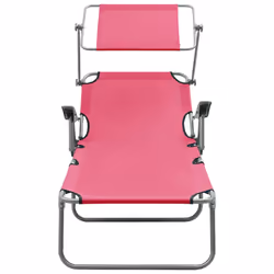 VidaXL 310337 outdoor chair Lounge Padded seat Fabric, Steel Pink