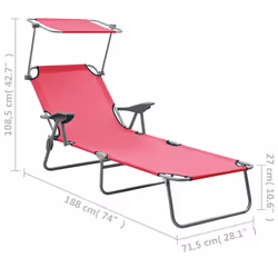 VidaXL 310337 outdoor chair Lounge Padded seat Fabric, Steel Pink - Additional view 8
