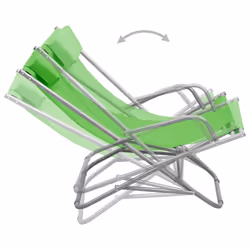 VidaXL 310339 outdoor chair Terrace Polyvinyl chloride (PVC), Steel Green - Additional view 5