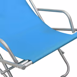 vidaXL 2x Rocking Chairs Steel Blue Folding Camping Swing Chair Sun Lounger - Additional view 6