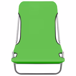 vidaXL 2x Folding Sun Loungers Steel and Fabric Green Sunbed Camping Day Bed - Additional view 2