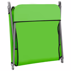 vidaXL 2x Folding Sun Loungers Steel and Fabric Green Sunbed Camping Day Bed - Additional view 6