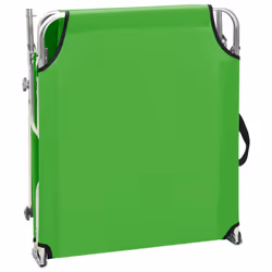 vidaXL Folding Sun Lounger with Canopy Green Aluminium Outdoor Recliner Seat - Additional view 5
