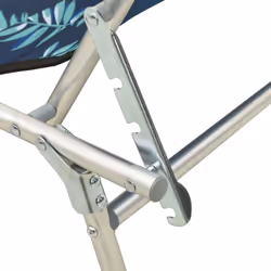 vidaXL Folding Sun Lounger with Canopy Leaf Print Aluminium Outdoor Recliner - Additional view 4
