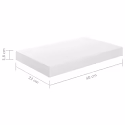 vidaXL 2x Floating Wall Shelves High Gloss White 40x23x3.8 cm MDF Bookcase - Additional view 9