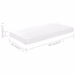 vidaXL 4x Floating Wall Shelves High Gloss White 50x23x3.8 cm MDF Bookcase