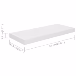 vidaXL 2x Floating Wall Shelves High Gloss White 60x23.5x3.8 cm MDF Bookcase - Additional view 7