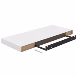 vidaXL 4x Floating Wall Shelves High Gloss White 60x23.5x3.8 cm MDF Bookcase - Additional view 7