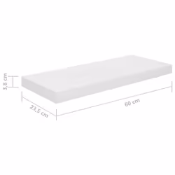 vidaXL 4x Floating Wall Shelves High Gloss White 60x23.5x3.8 cm MDF Bookcase - Additional view 9