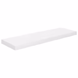 vidaXL 2x Floating Wall Shelves High Gloss White 80x23.5x3.8 cm MDF Bookcase