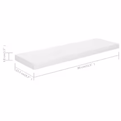 vidaXL 2x Floating Wall Shelves High Gloss White 80x23.5x3.8 cm MDF Bookcase