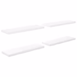 vidaXL 4x Floating Wall Shelves High Gloss White 80x23.5x3.8 cm MDF Bookcase