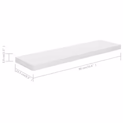 vidaXL Floating Wall Shelf High Gloss White 90x23.5x3.8 cm MDF Display Rack - Additional view 6
