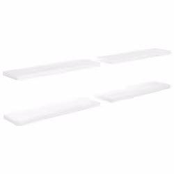 vidaXL 4x Floating Wall Shelves High Gloss White 90x23.5x3.8 cm MDF Display