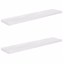 vidaXL 2x Floating Wall Shelves High Gloss White 120x23.5x3.8 cm MDF Display