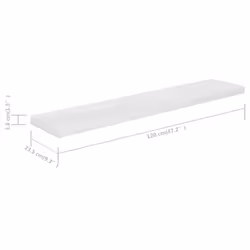 vidaXL 2x Floating Wall Shelves High Gloss White 120x23.5x3.8 cm MDF Display - Additional view 7