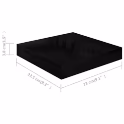 vidaXL 2x Floating Wall Shelves High Gloss Black MDF Bookcase Display Storage - Additional view 7