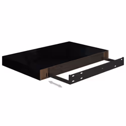 vidaXL 2x Floating Wall Shelves High Gloss Black 40x23x3.8 cm MDF Bookcase - Additional view 7