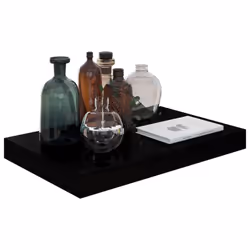 vidaXL 4x Floating Wall Shelves High Gloss Black 40x23x3.8 cm MDF Bookcase