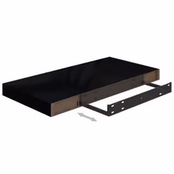 vidaXL 4x Floating Wall Shelves High Gloss Black 50x23x3.8 cm MDF Bookcase - Additional view 7