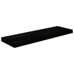 vidaXL Floating Wall Shelf High Gloss Black 80x23.5x3.8 cm MDF Home Bookcase