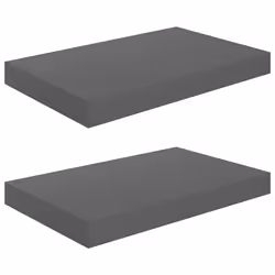 vidaXL 2x Floating Wall Shelves High Gloss Grey MDF Display Ledge CD Rack