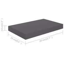 vidaXL 2x Floating Wall Shelves High Gloss Grey MDF Display Ledge CD Rack