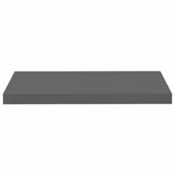 vidaXL 2x Floating Wall Shelves High Gloss Grey 60x23.5x3.8 cm MDF Bookcase - Additional view 4