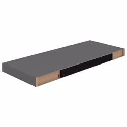vidaXL 4x Floating Wall Shelves High Gloss Grey 60x23.5x3.8 cm MDF Bookcase - Additional view 6