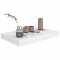vidaXL 2x Floating Wall Shelves White 40x23x3.8 cm MDF Display Bookcase Ledge - Additional view 2