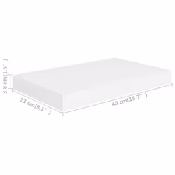 vidaXL 2x Floating Wall Shelves White 40x23x3.8 cm MDF Display Bookcase Ledge - Additional view 3