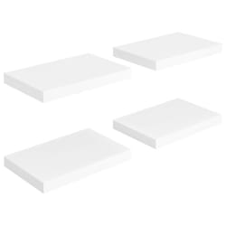 vidaXL 4x Floating Wall Shelves White 40x23x3.8 cm MDF Display Bookcase Ledge
