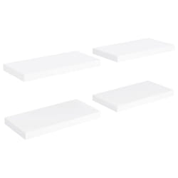 vidaXL 4x Floating Wall Shelves White 50x23x3.8 cm MDF Display Bookcase Ledge